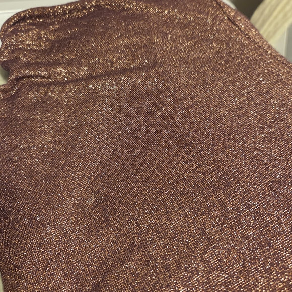 The Limited: Rusty Copper Metallic 3/4 Sleeve Knotted Neck Top/Blouse.  Size XL. - Picture 14 of 16